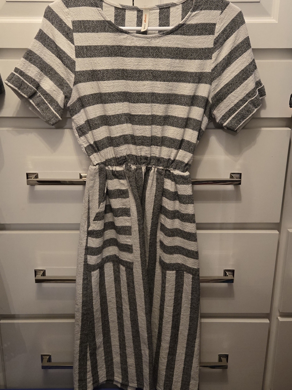 orange creek Black & White Striped Dress